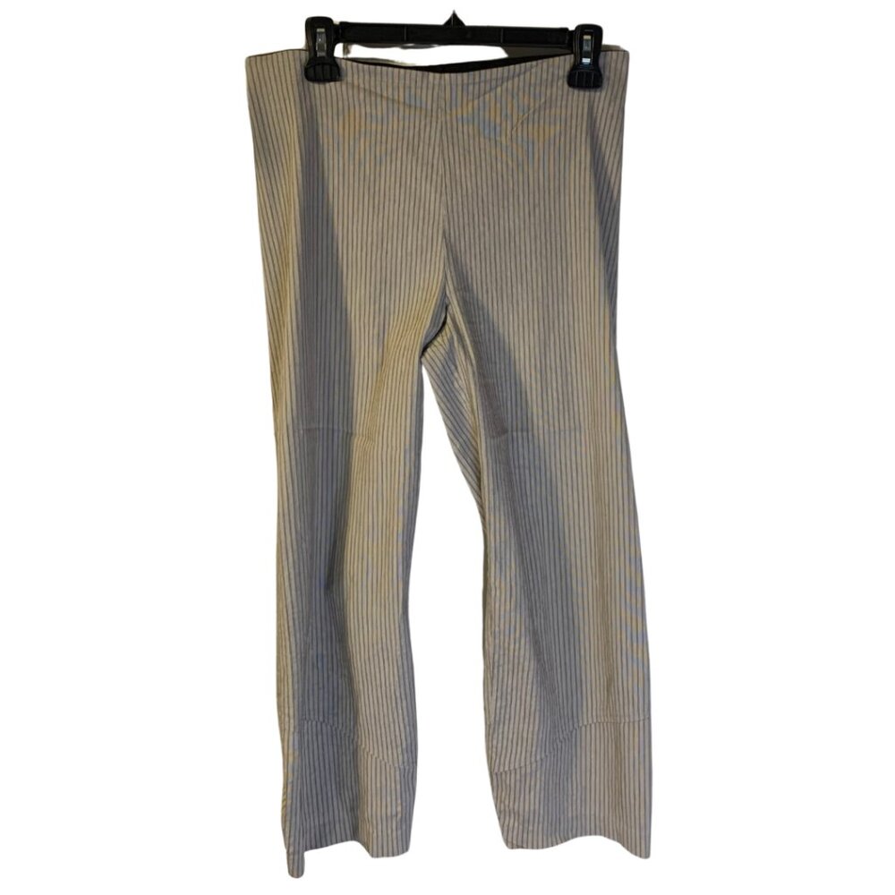 Equestrian Designs Lightweight Capri Pants Women's Sz S Gray Pinstriped Pull On
